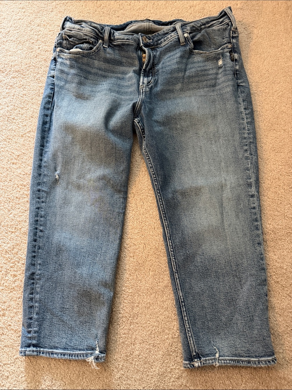 Silver Jeans Distressed Cropped Jeans Size 18/23.5